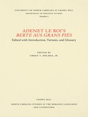cover image of Adenet le Roi's Berte aus grans piés